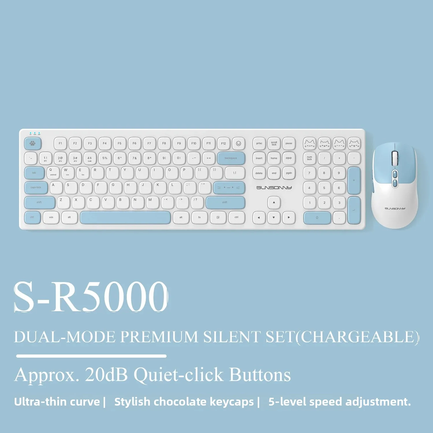 Home Office For Mac - Cute Silent Keyboard and Mouse Set,