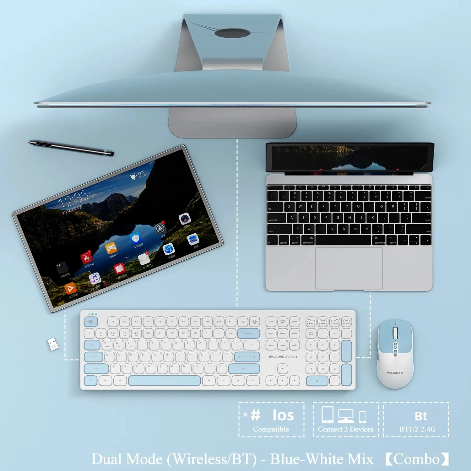 Cute Silent Keyboard and Mouse - Home Office For Mac ulasan dan harga