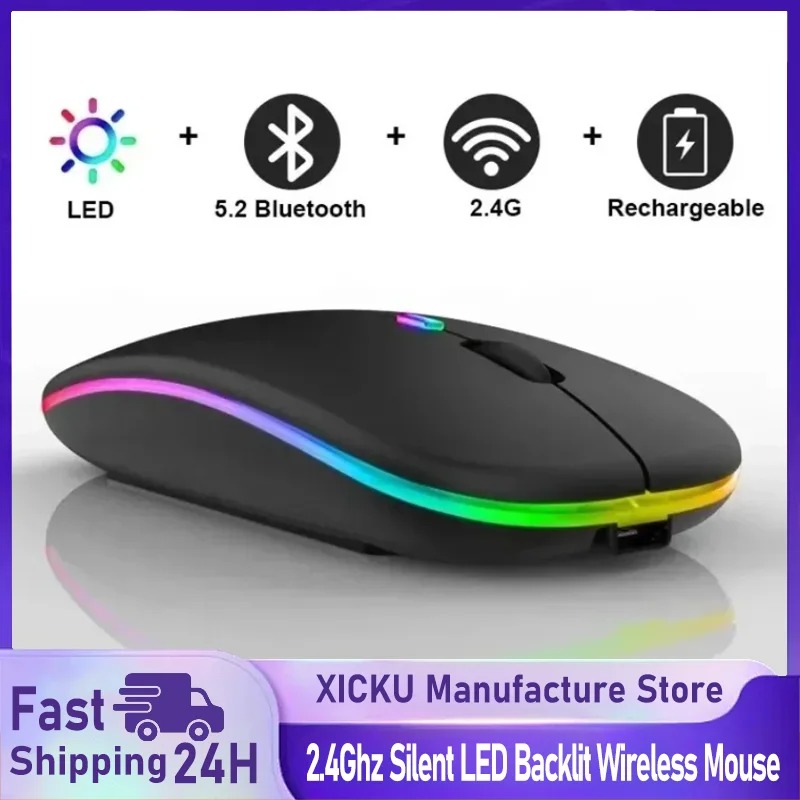 Silent Click RGB Wireless Mous - Home Office For Mac ulasan dan harga