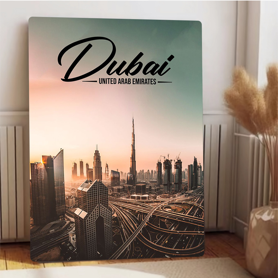 Dubai Cityscape Metal Wall Art - Home Office Dubai ulasan dan harga