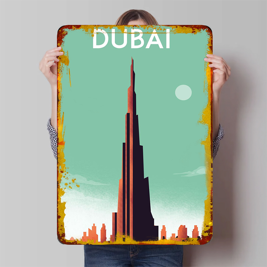 Dubai Skyline Metal Wall Art B - Home Office Dubai ulasan dan harga