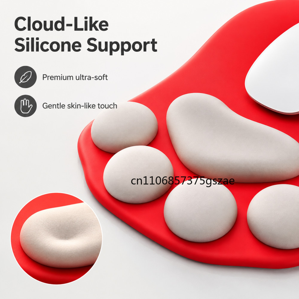 Cute 3D Cat Paw Mouse Pad Soft - Home Office For Mac ulasan dan harga