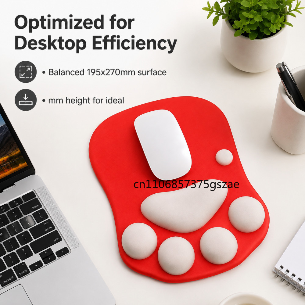 Cute 3D Cat Paw Mouse Pad Soft - Home Office For Mac ulasan dan harga