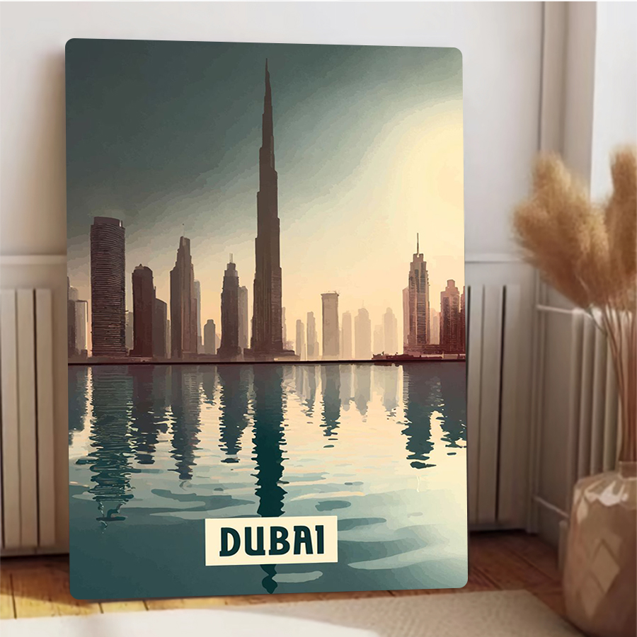 Dubai Skyline at Sunset Metal  - Home Office Dubai ulasan dan harga